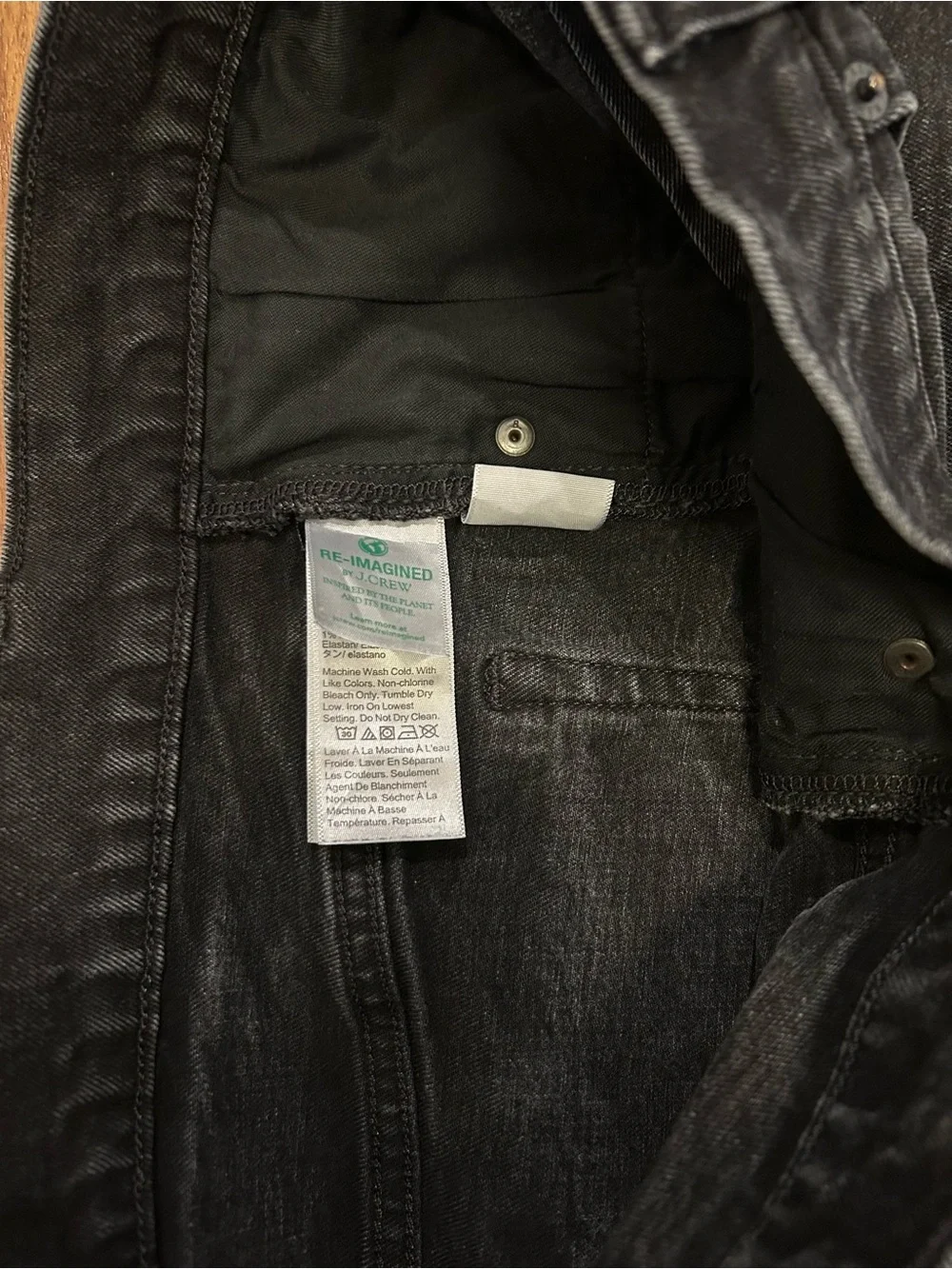 Black High-Rise Button-Front Denim Shorts J.Crew 27